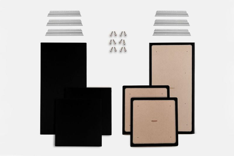 ProSoCoustic WAVERoom Pro Basic Kit Includes 2 WAVEPro Big Panels 24x48" 4 WAVEPro Small Panels 24x24" 6 Sets of 18" Z-Clips Scuba Black
