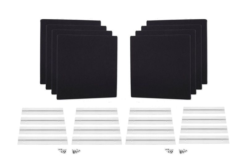 ProSoCoustic WAVERoom Pro Mini 8 Kit Includes 8 WAVEPro Mini Panels 12x12" 8 Sets of 8" Z-Clips Diamond Knit Black