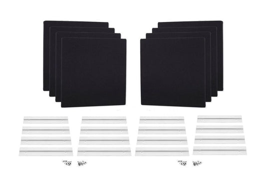 ProSoCoustic WAVERoom Pro Mini 8 Kit Includes 8 WAVEPro Mini Panels 12x12" 8 Sets of 8" Z-Clips Diamond Knit Black