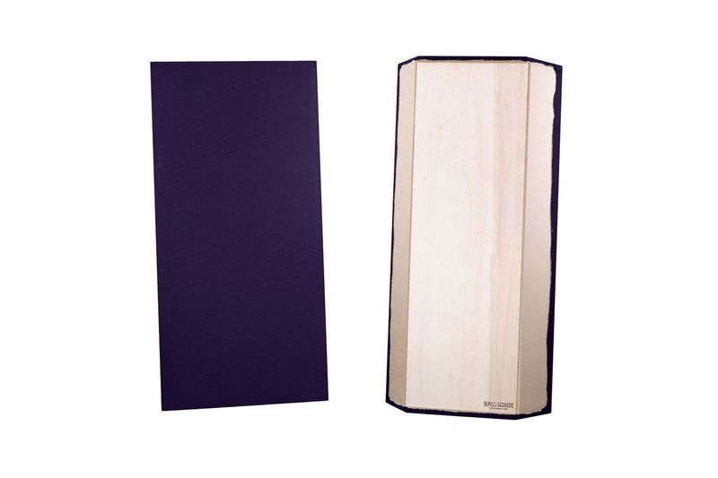 ProSoCoustic Bass Trap Kit Includes 2 Bass Traps 24x48x4" 2 Sets of 2" Z-Clips Diamond Knit Dark Purple