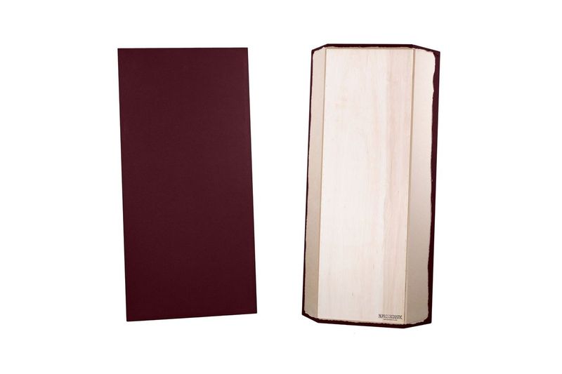 ProSoCoustic Bass Trap Kit Includes 2 Bass Traps 24x48x4" 2 Sets of 2" Z-Clips Diamond Knit Maroon