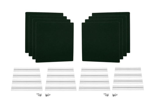 ProSoCoustic WAVERoom Pro Mini 8 Kit Includes 8 WAVEPro Mini Panels 12x12" 8 Sets of 8" Z-Clips Diamond Knit Dark Green