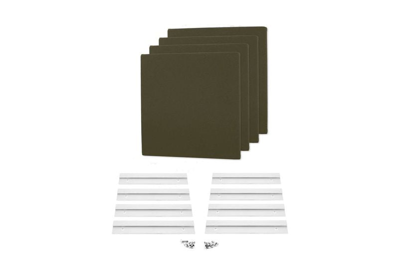 ProSoCoustic WAVERoom Pro Mini 4 Kit Includes 4 WAVEPro Mini Panels 12x12" 4 Sets of 8" Z-Clips Diamond Knit Moss