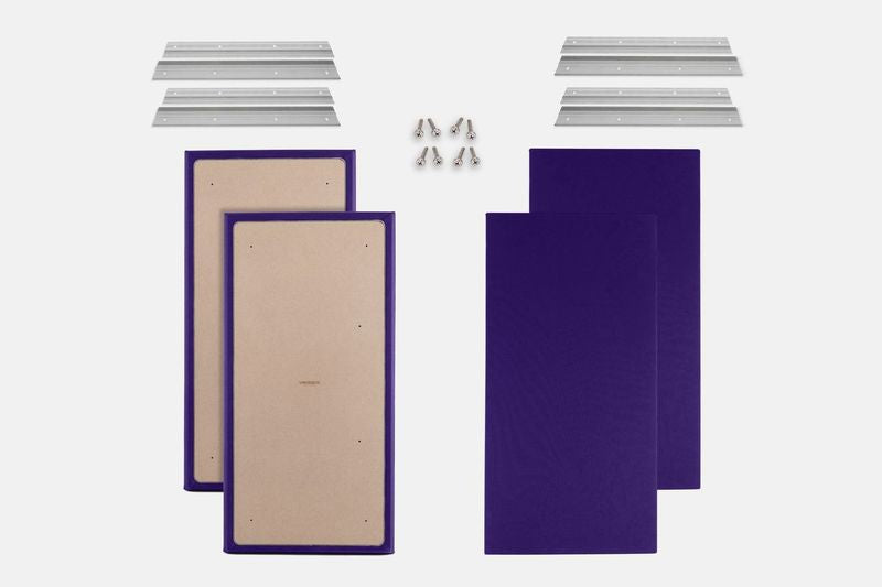 ProSoCoustic WAVERoom Pro Big Panel Booster Kit Includes 4 WAVEPro Big Panels 24x48" 4 Sets of 18" Z-Clips Diamond Knit Purple