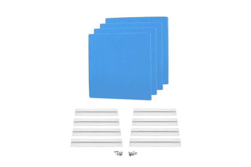 ProSoCoustic WAVERoom Pro Mini 4 Kit Includes 4 WAVEPro Mini Panels 12x12" 4 Sets of 8" Z-Clips Diamond Knit Columbia Blue