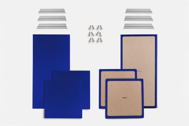 ProSoCoustic WAVERoom Pro Basic Kit Includes 2 WAVEPro Big Panels 24x48" 4 WAVEPro Small Panels 24x24" 6 Sets of 18" Z-Clips Diamond Knit Royal